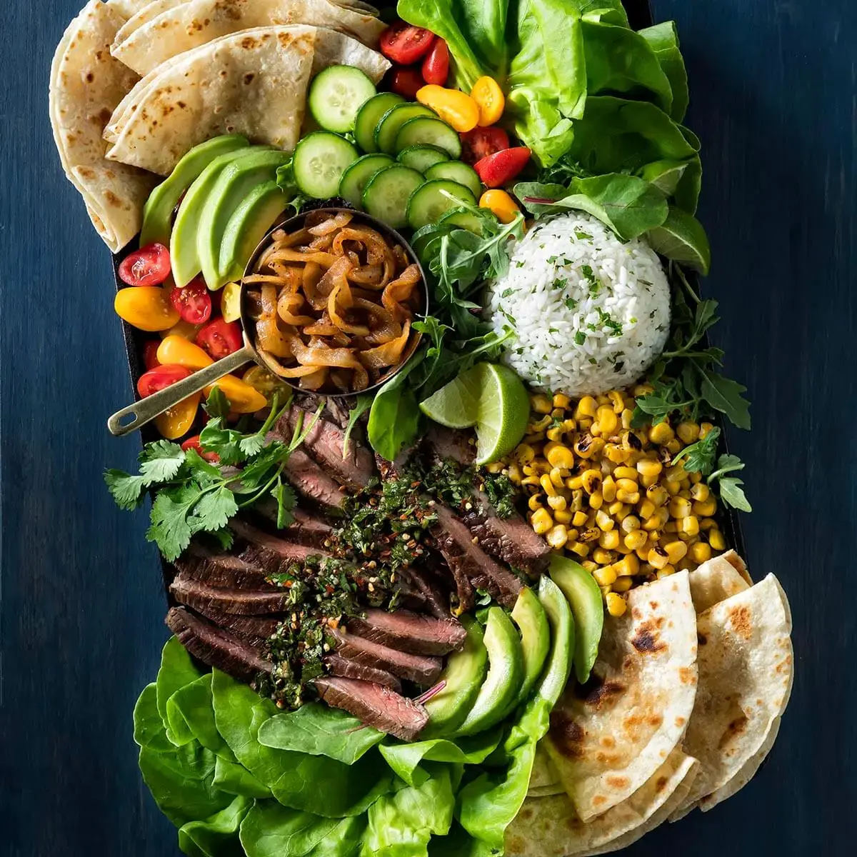 Chimichurri Steak Salad Platter Recipe Card