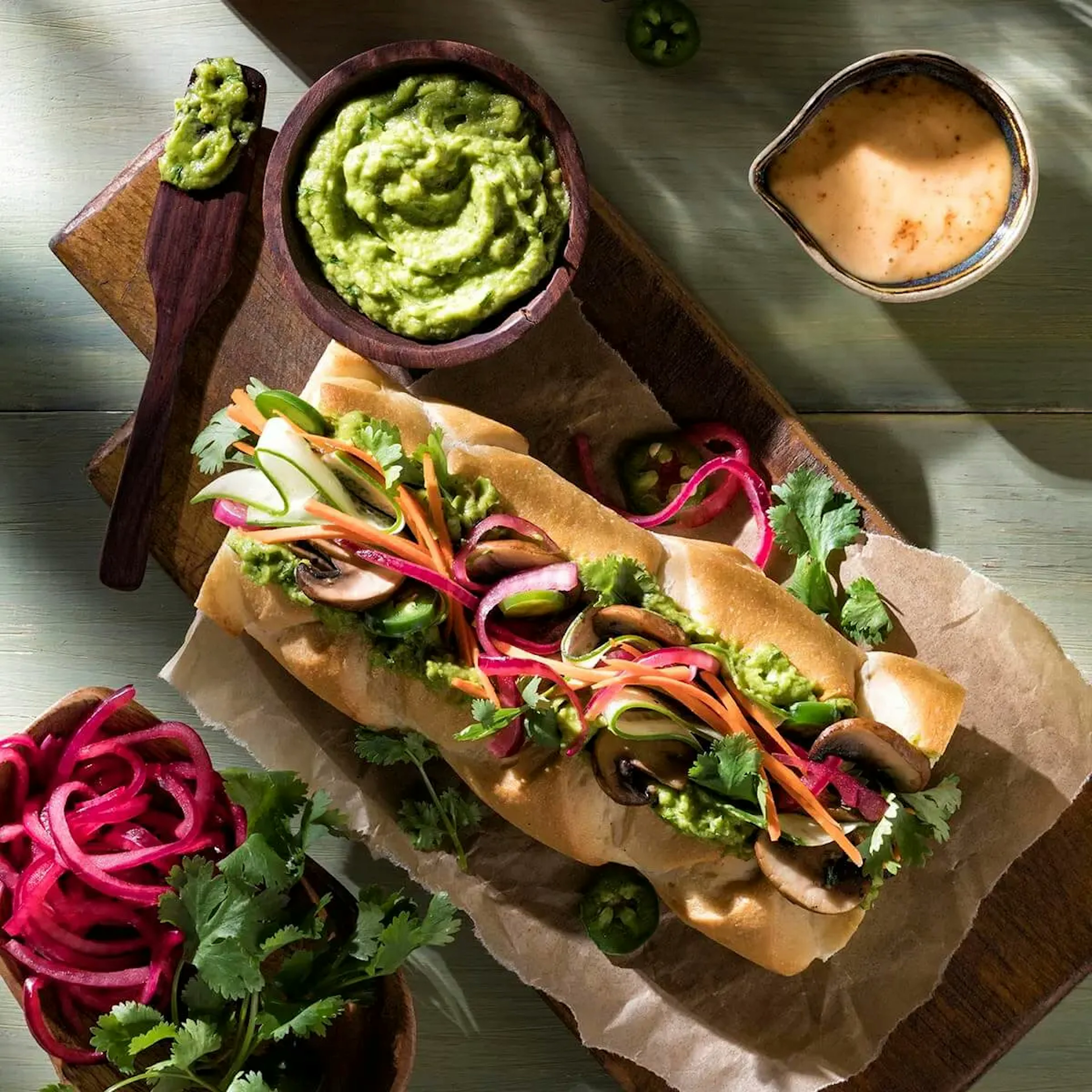 Vegan Avocado Banh Mi with Dill Pickle Avocado Recipe Card