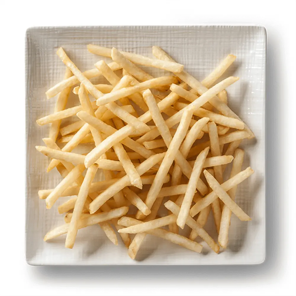 Square Plate with Straight Cut Fries