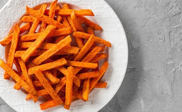 Simplot sweet potato fries on a plate